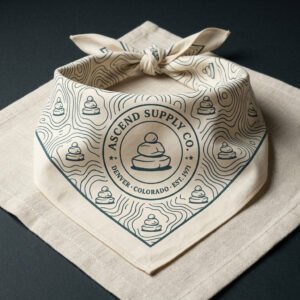 Block-Print Cotton Bandana — Summit Map by Ascend Supply Co.