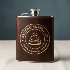 Stainless Hip Flask — Leather Wrap by Ascend Supply Co.
