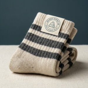 Merino Trail Socks — Natural Stripe by Ascend Supply Co.